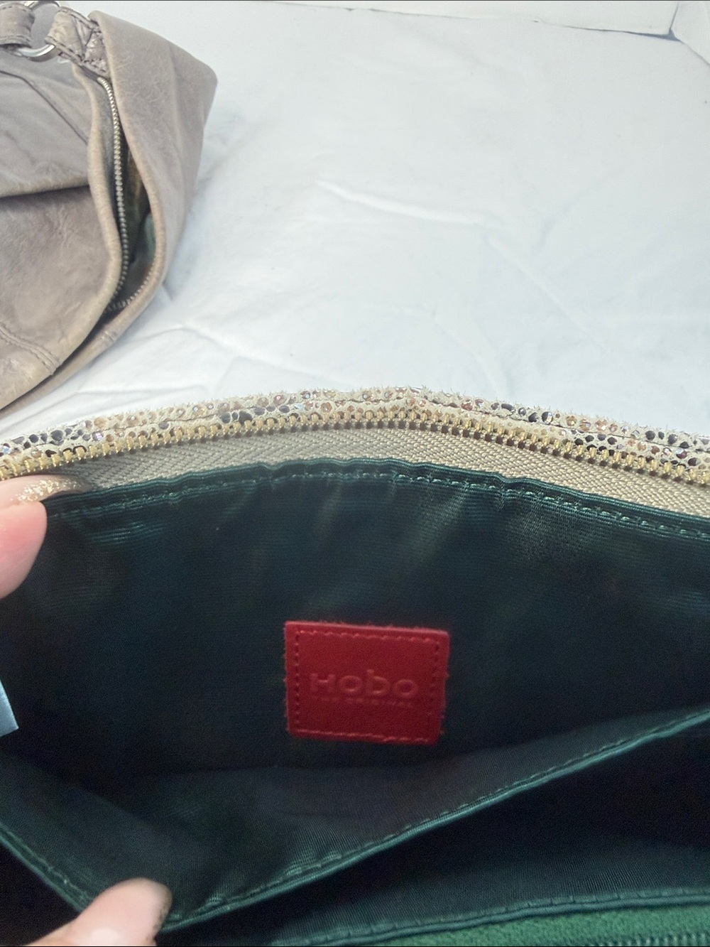 Leather Crossbody Bag with Leopard Print Wallet - Gray and VIDA WALLET - Picture 14 of 15